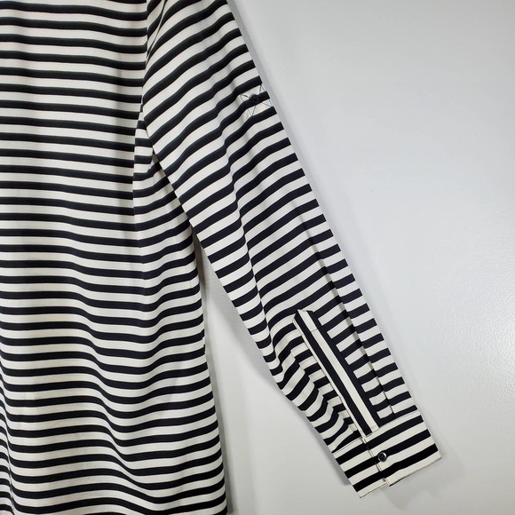 Calvin Klein Roll Tab Striped Long Sleeve Button Down Blouse Size Small - Picture 6 of 9